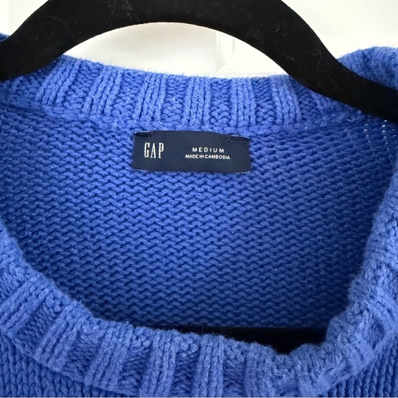 GAP Women's 100% Cotton Relaxed Crew Neck Sweater in Dazzling Blue - Picture 5 of 6
